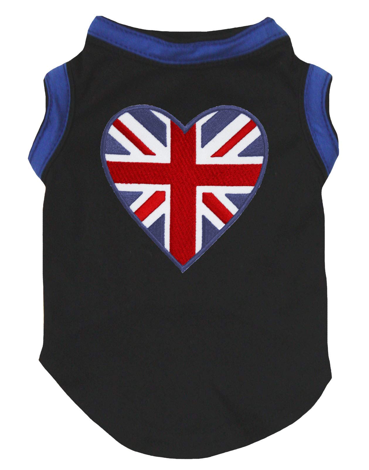 Petitebelle Britain Heart Puppy Dog Shirt (Black, XXX-Large)