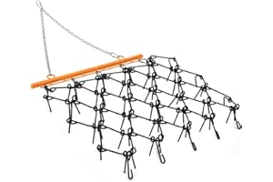 5 ft x 4.5 ft Heavy Duty Chain Drag Harrow 3/8 in Tines Compatible with Tractors ATV UTV Lawn Tractor Attachments for Levelin