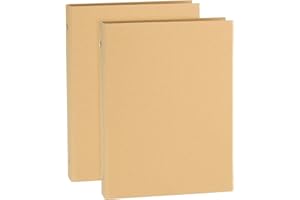 PATIKIL A5 Binder Cover, 2 Pcs 6 Round Ring Binder Protector Kraft Paper Binder Shell Hardcover for Meeting Notebook Folder, 