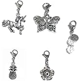 Set Of 4 Clip On Charms, Build Your Own Bracelet, Bag, Purse, Handbag, Message, Inspirational, Keychain, Zipper Pull, Jewelry