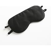 Tim & Tina 100% Natural Silk Sleep Mask Soft Comfortable Smooth Eye Mask with Adjustable Strap Blindfold for Women Men Black 