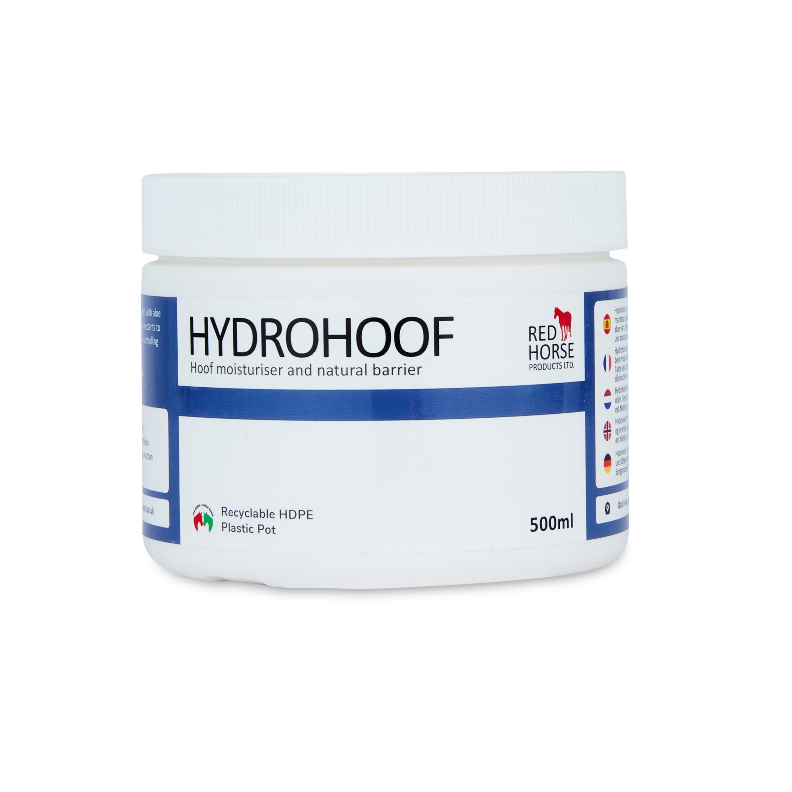 Red Horse Products Hydrohoof - Horse Hoof Moisturiser (500ml) | Natural Hoof Conditioner and Barrier Cream | Moisture Balancing Balm | Nourish & Protect | Natural Hoof Moisture Regulation