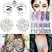 COKOHAPPY 2 Sheets Face & Breast Mermaid Rhinestones Sticker Gem with 8 Boxes 10ml Holographic Chunky Glitter Ultra-thin Colorful Mixed Paillette - Festival Rave Party Jewel Tattoo Set 1