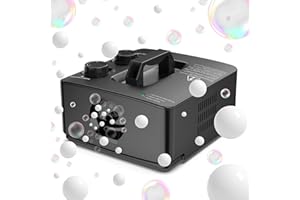 Fog Bubble Machine, 2-in-1 Portable 400W No-Spill Smoke-Filled Bubble Fogger, Bubble Machine for Indoor Outdoor Parties, Smok