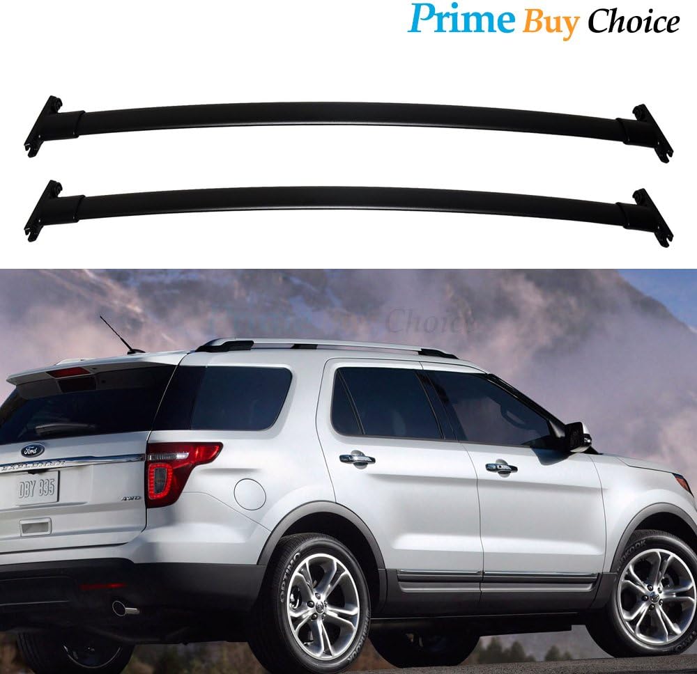 Prime Buy Choice for 2016-2019 Ford Explorer Pair New OE Style Black Aftermarket Aircraft Aluminum Aftermarket Roof Rack Cross Bar Luggage Cargo Carrier Rail