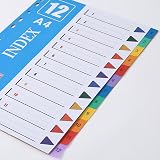 ROSSHINE 10 Pack 1-12 Part A4 File Dividers 11-Hole PVC Multi-Colour Content view 8