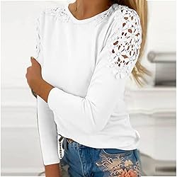 iPOGP Women's Round Neck Solid Color Hollow