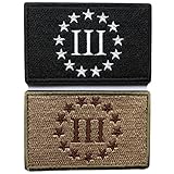 Bundle 2 pieces - Three Percenter Tactical Morale Patch with Velcro backing Multitan Black white Decorative Embroidered Badge appliques 2