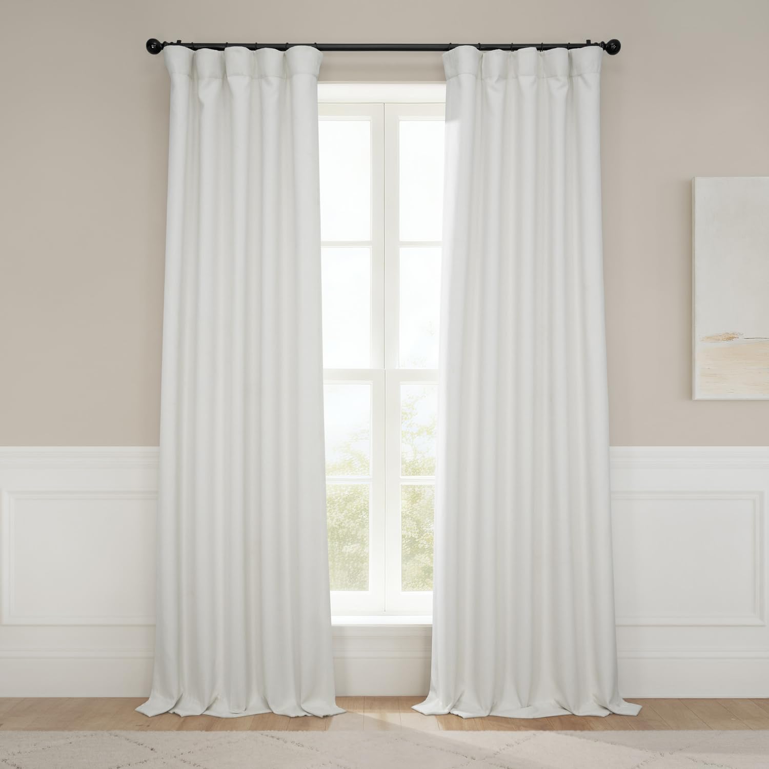 HPD Half Price Drapes Faux Linen Textured Room Darkening Curtains for Bedroom 120 Inches Long (1 Panel), 50W X 120L Curtains for Living Room Home Decor, Birch