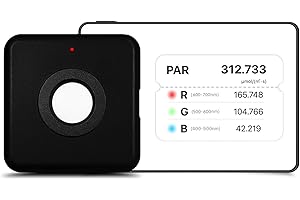 VABIRA VBR-300 Quantum PAR Meter,Show Red and Blue PPFD in Full Spectrum Light Seperately,6000umol/(㎡s),DLI Calc, PAR Distribution Test