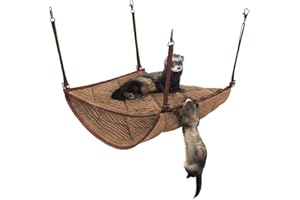 2 Brothers Wholesale Ferret Hammock for Cage - Plush Double Bunk Bed Hanging Clips - Perfect for 2 or More Small Pets! (Rats, Ferrets, Hamsters, Guinea Pigs, Chinchillas & Squirrels) - Brown