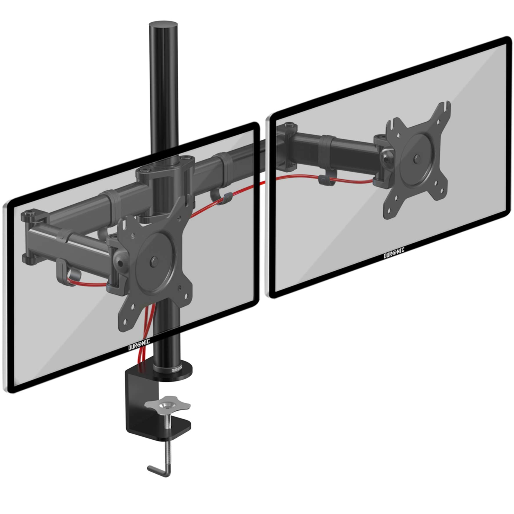Duronic Dual Monitor Arm Stand DM252 Double PC Desk Mount Steel