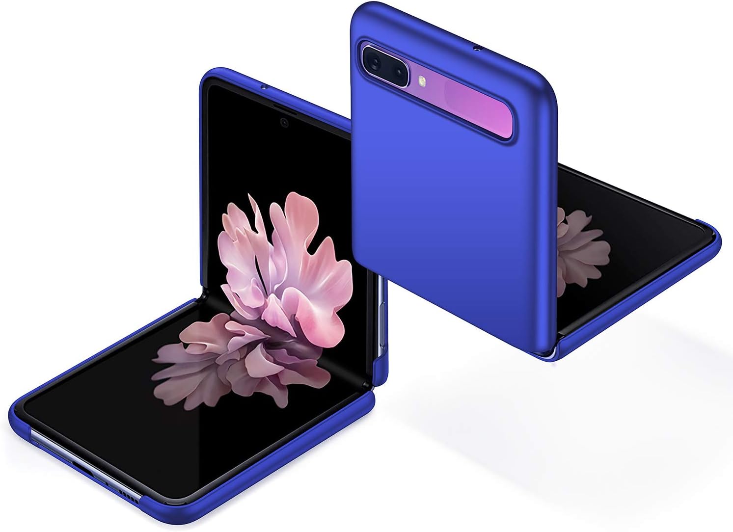 INSOLKIDON Compatible with Samsung Galaxy Z Flip Case PC Hard Back Cover Phone Protective Shell Protection Non-Slip Scratchproof Protective case Bumper Ultra Thin case Scrub Hard Shell (Blue)