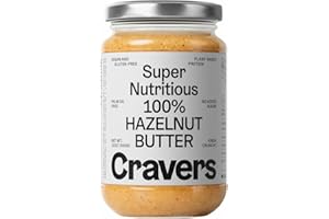 Cravers 100% Hazelnut Butter | Only 1 Ingredient | Vegan, Gluten-Free, Keto-Friendly, No Palm Oil | Non-GMO | Sugar Free Hazelnut Spread, 12oz, 1 Jar