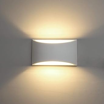 deckey lampara de pared de ceramica iluminacion decorativa en yeso luz de pared led arriba abajo efecto de luz interior para dormitorio salon y