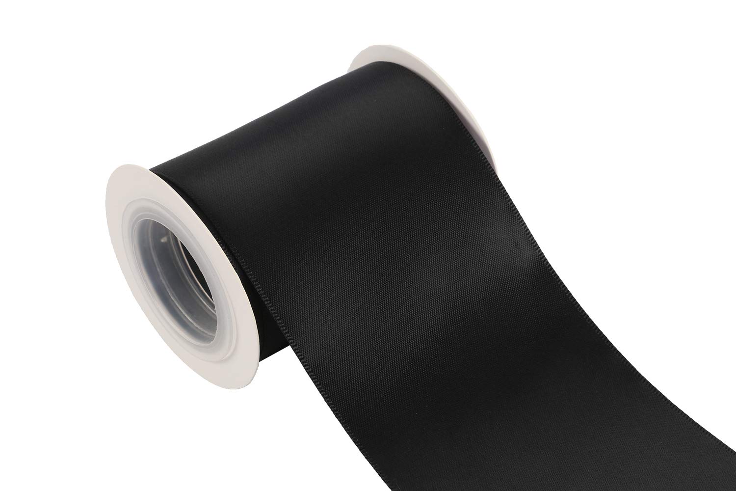 ITIsparkle 75mm Width (3") Double Faced Satin 4.5 Meters (Full Reel) Premium Quality Ribbon Ideal for Crafts/Gift Wrapping/Floristry - Black