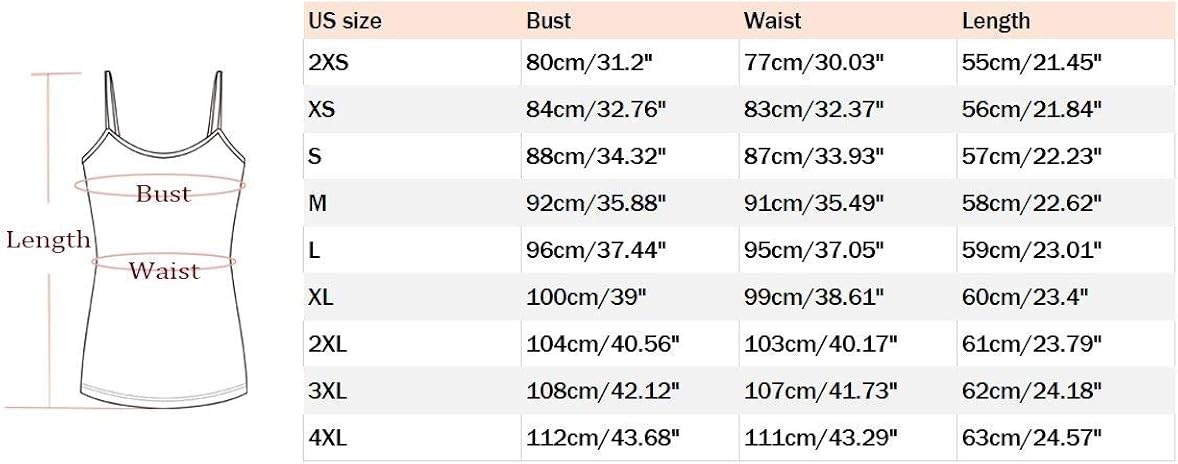 Wantschun Womens Silk Satin Camisole Cami Plain Strappy Vest Top T-Shirt Blouse Tank Shirt V-Neck Spaghetti Strap XXS-4XL at  Women’s Clothing store