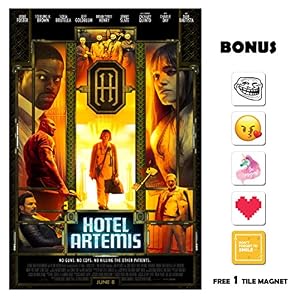 Image of Hotel Artemis Movie Poster 13 in x 19 in Poster Flyer Borderless + Bonus 1 Free Tile Magnet