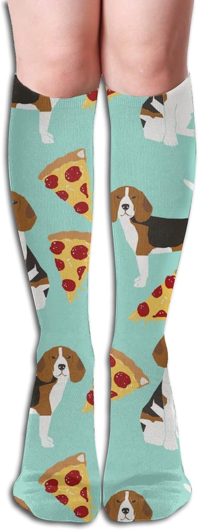 Calcetines de algodón para mujer, diseño de pizza de Beagle: Amazon.es: Ropa y accesorios