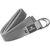Hugger Mugger D-Ring Cotton Yoga Strap - Super Strong Cotton, Metal D-Ring Buckle, Multiple Lengths Available