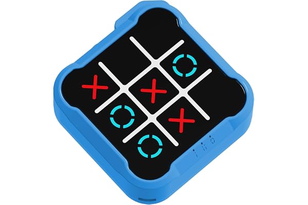 Electronic Tic Tac Toe Game, 4-in-1 Handheld Puzzle Tic Tac Toe Bolt Game, Portable Travel Board Game for Car Ride, Education