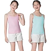 QBK Training Bras for Teens Girls from 6 7 8 9 10 12 Years Old Camisoles Bralette Bras with Shelf Bra (2/3/4Pack)