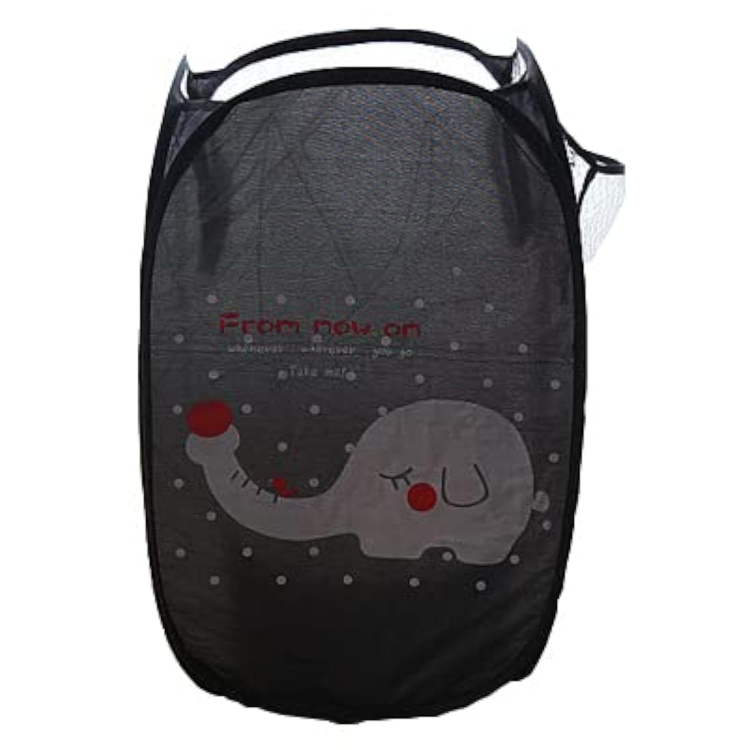 Foldable Pop-Up Basket for Kids with Handles - Laundry Basket,Organiser Basket for Clothes and Toys Nursery, Container for Baby Room(50x27cm)(Elephant)