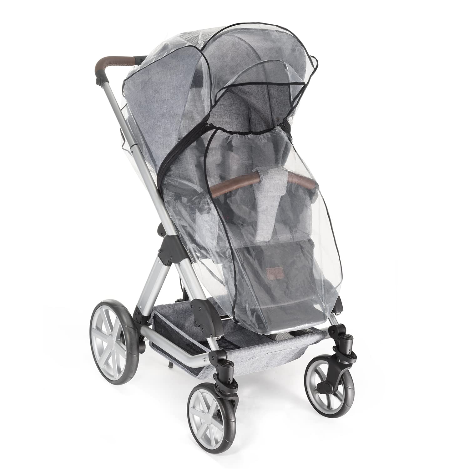 Reer RainCover Classic + Rain Cover for Combination Pushchair with Zip, Pack of 1