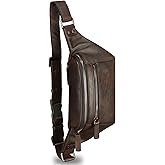 Genuine Leather Fanny Pack for Women and Men Vintage Real Leather Waist Bag Hip Bum Crossbody Sling Bags (Coffee)
