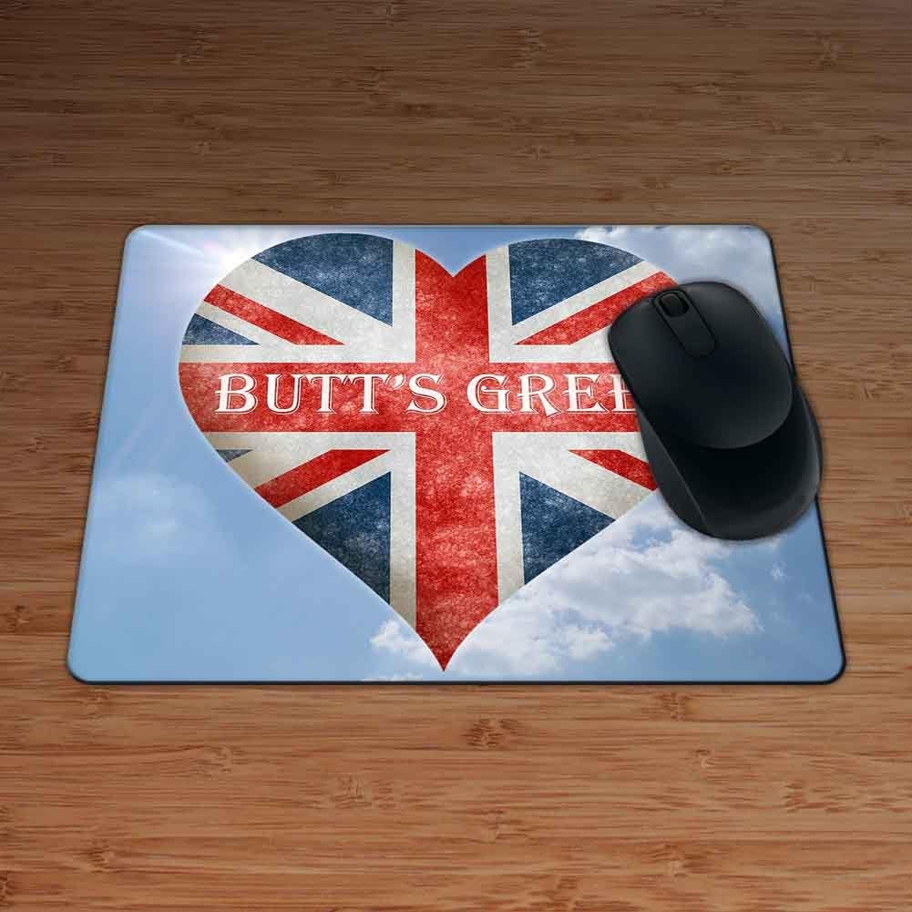 Love Butt'S Green Union Flag Heart Design Premium Mouse Mat - 5mm Thick