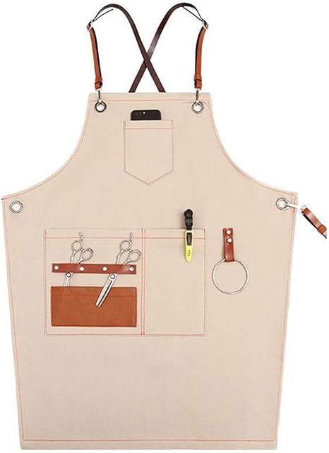 Amazon Co Jp 大工 ヘビーデューティワークマンエプロン ワックスキャンバスエプロンのためのツールエプロン男性 女性のためのウォークキャンバス防水ツールエプロン フィットキッチン 庭 陶器 クラフトワークショップ ガレージ Color White ホーム キッチン