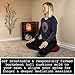 Seat Of Your Soul Burgundy Meditation Cushion – 10 Colors Crescent Yoga Pillow; Organic Cotton Zafu Cover & Zipper Liner to Adjust USA Buckwheat Hulls; Floor Pouf for Sitting Kids, Men or Women