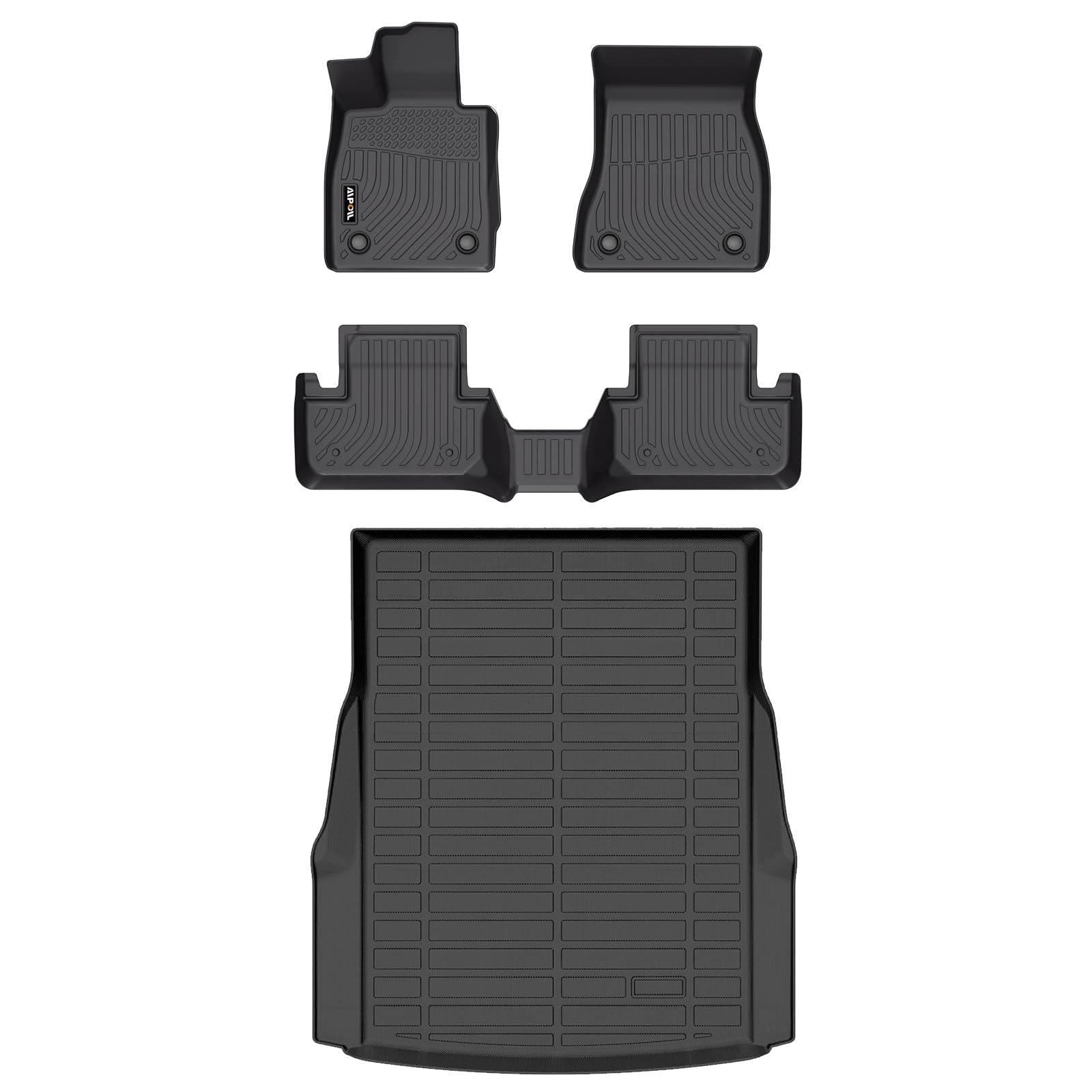 AIPOIL® Floor Mats & Cargo Liner Set for 2024 2025 2026 BMW i5 All Weather Protection TPE Anti-Slip Automotive Full Set Custom Car Mats Accessories - Black Image
