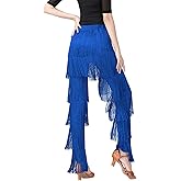 Women Latin Dance Pants with Fringe, Tassels - Tango, Salsa Practice & Performance Pants