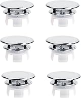 suchkawe 6PK Chrome Sink Overflow Covers Bathroom Washing Basin Hole Cap 22-24mm view 1