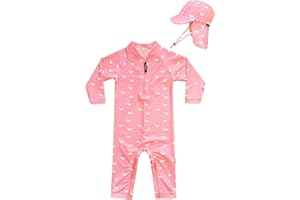 weVSwe Baby Boy Girl Swimsuit Toddler Bathing Suit UPF 50+ Rash Guard Infant Swimwear with Swim Hat Newborn-3 Years