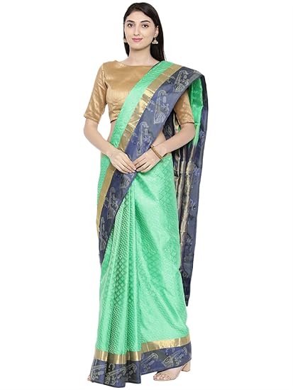 Traditional Kanjivaram Silk Saree (CCMYSS10680_ Bright Green_Free Size)