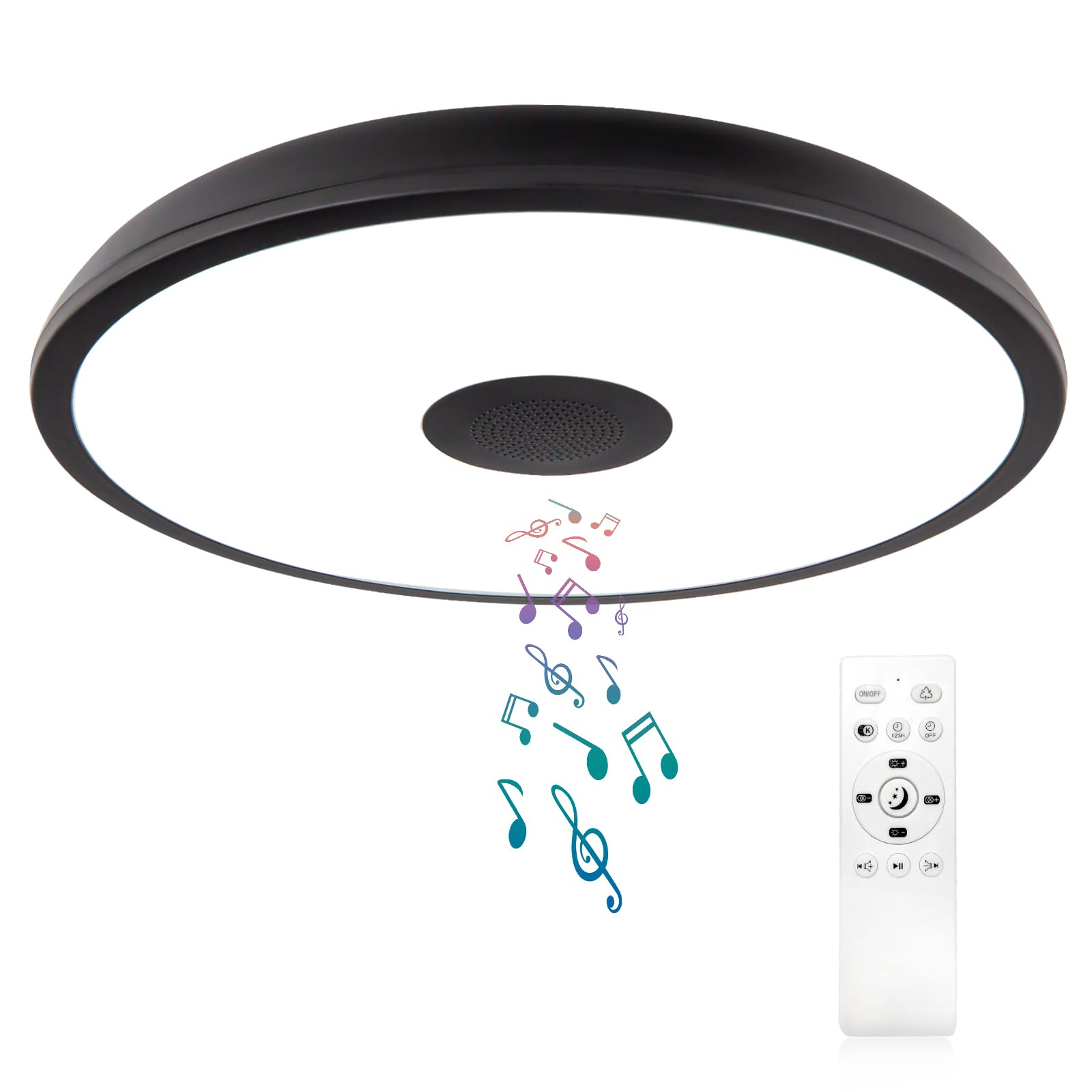 Photo 1 of ***MISSING PARTS***
ASALL Black Waterproof LED Flush Mount Ceiling Light Fixture,with Bluetooth Speaker,11 Inch,18 watt,Dimmable Music Lamp,RGB Color Changing Light with Remote Control,for Bathroom,Shower,Bedroom