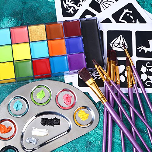 UCANBE Athena Face Body Paint Oil Makeup Set, 20 Colors FX Halloween