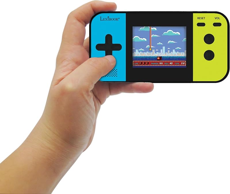 Compact Cyber Arcade Consola de Juegos portátil, 250 Juegos, LCD, con Pilas, Videojuego niño Adolescente, Negro / Azul / Verde, JL2377LXB