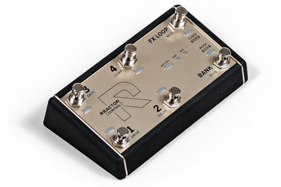 Positive Grid REACTOR Control – Official Wireless Footswitch for REACTOR Amps, 6 Steel Footswitches, Bluetooth, Expression Pedal Input, 40+ Hour Battery