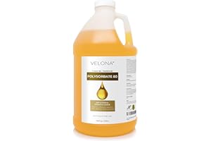 Polysorbate 80 by Velona - 1 Gallon / 128 Fl Oz | Solubilizer, Food & Cosmetic Grade | All Natural for Cooking, Skin Care and Bath Bombs, Sprays, Foam Maker | Use Today - Enjoy Results