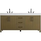 Elegant Kitchen and Bath 72" Double Bathroom Vanity in Chestnut Brown