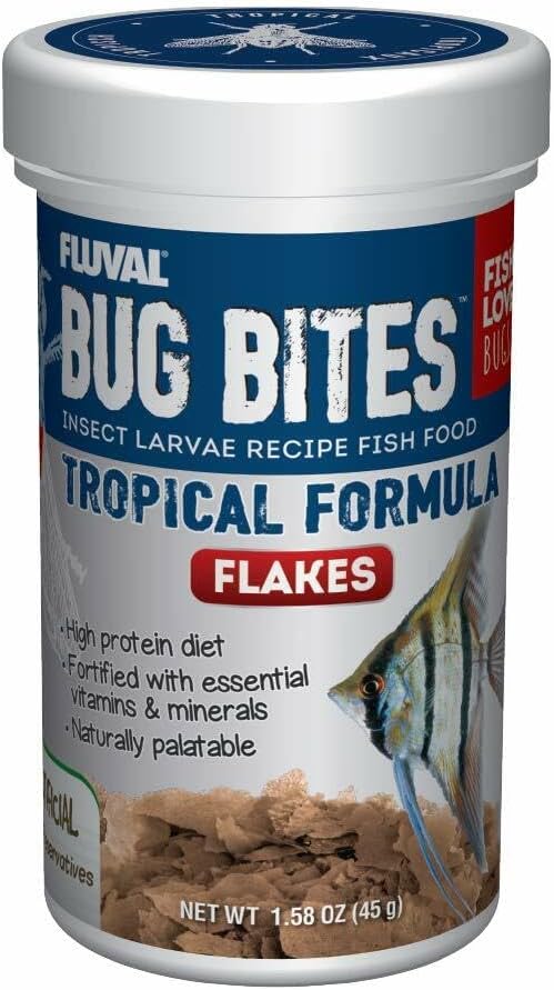 Fluval Bug Bites Tropical Flakes 45g Fish Food