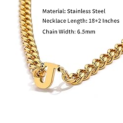 DuoDiner Z Letter Necklace Initial Cuban Link Chain