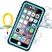 Temdan 33ft/10m Deep Floatable Waterproof Case for iPhone 6/6s(4.7inch) with Kick Stand and Float Strap-Blue/Clear