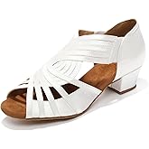 HIPPOSEUS Women Low Heel Latin Ballroom Dance Shoes Indoor Salsa Batchata Practice Dancing Shoes