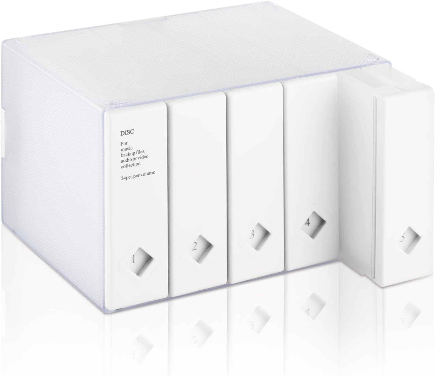 AhfuLife CD Storage Box, Large DVD Storage Boxes, Colorful Space-saving Album CD or DVD Organiser Holds Up to 120 Disks
