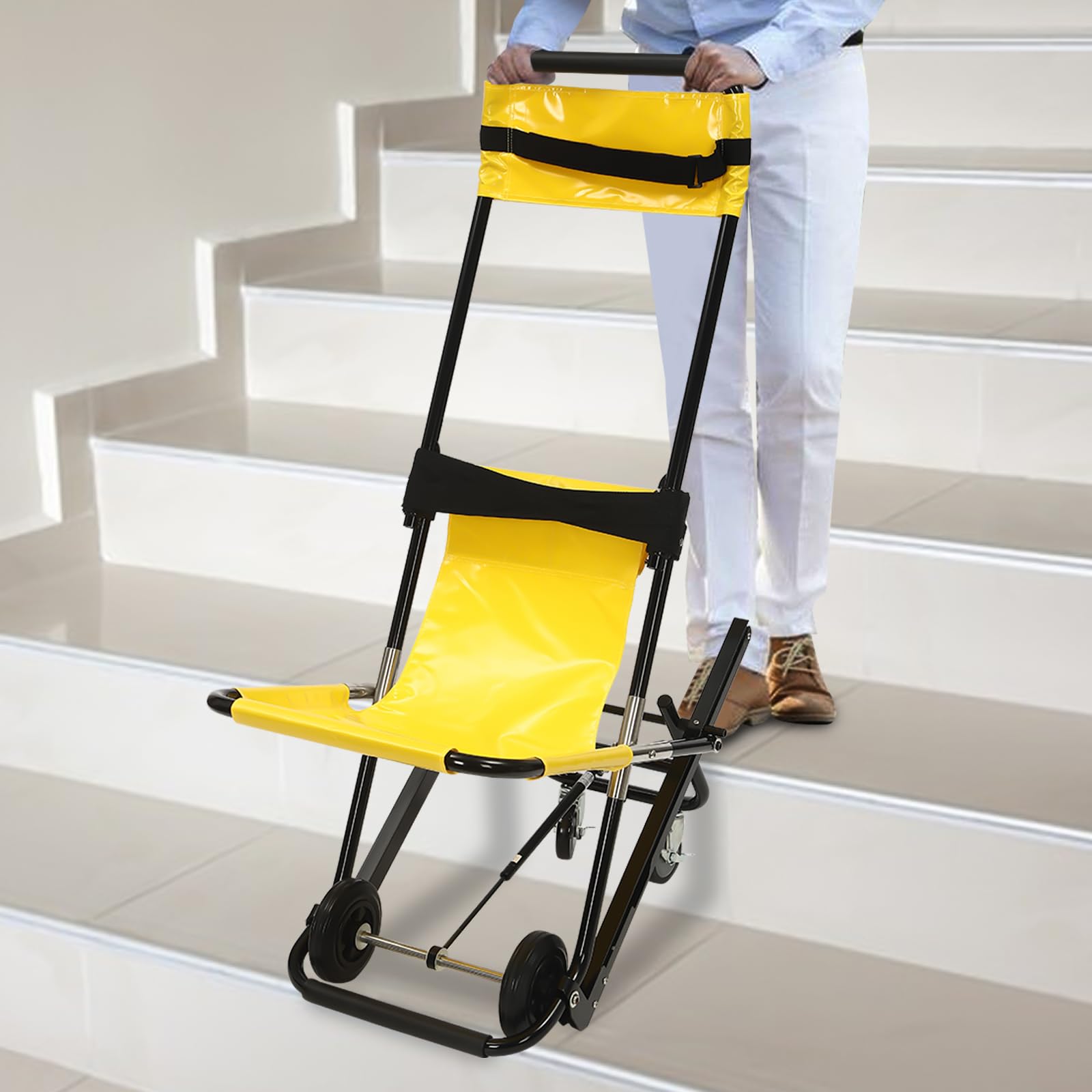 Hteedy Portable Folding Stair Chair, Manual Stair