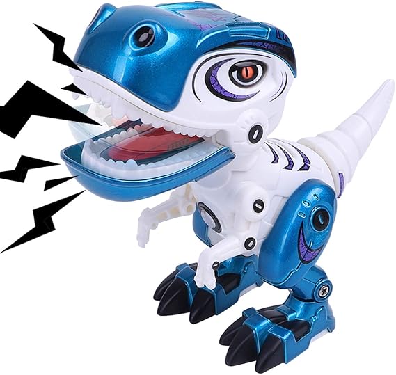 Amazon.com: Remoking robot de juguete dinosaurio, modelo Aolly fundido para niños o niñas – Mini robot de dinosaurio para niños, cuerpo posible, juguetes LED brillantes con sonidos a partir de 3 4